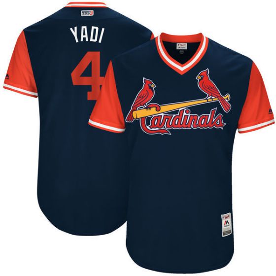 Men St Louis Cardinals 4 Yadi Blue New Rush Limited MLB Jerseys